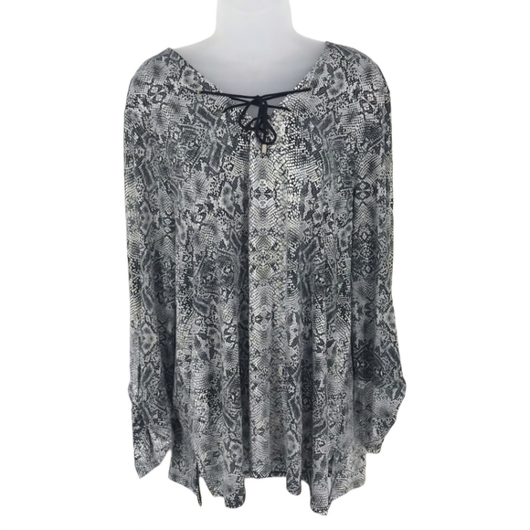 Larry Levine Lace Up Neckline Tunic Top Size xxl - Picture 1 of 7